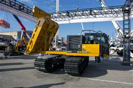 Kato's IC780R crawler carrier at the 2023 Utility Show in Louisville, Kentucky. (Photo: Kato)